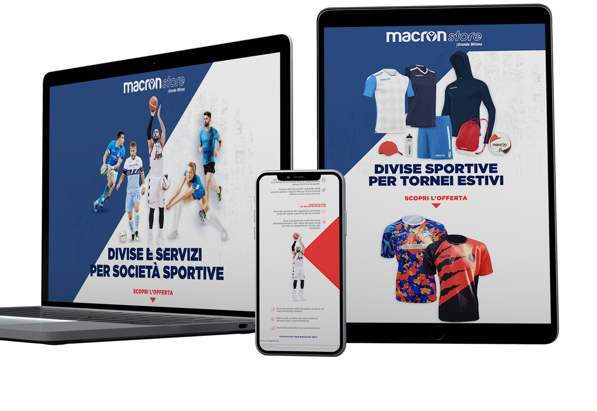 Macron Store Grande Milano Landing page